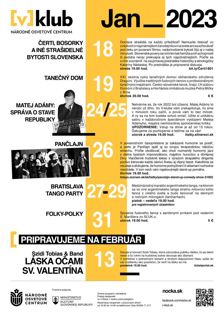 Program na janu r 2023 v klub