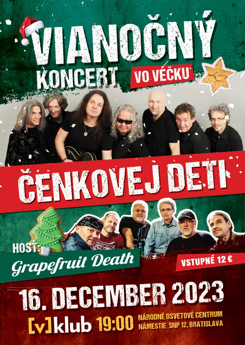 V-klub: Vianočný koncert kapely Čenkovej deti, 16. 12. 2023