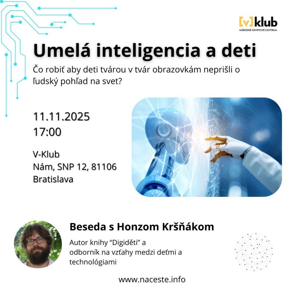 V-klub: Umelá inteligencia a deti, 11. 11. 2025