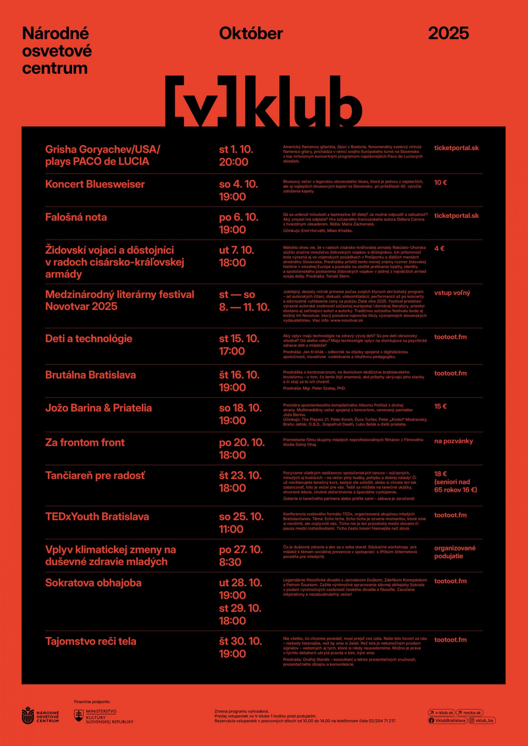 program: október 2025