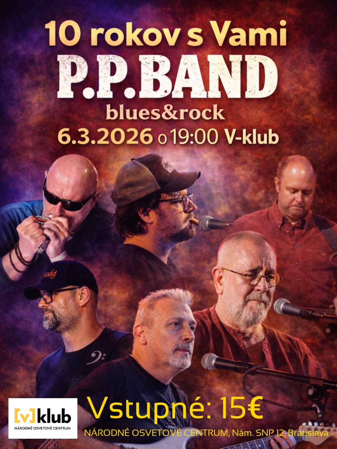 V-klub: Koncert P. P. Band, 6. 3. 2026